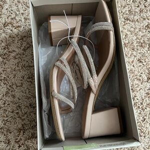 Tan Chunky Heel Strappy Sandals